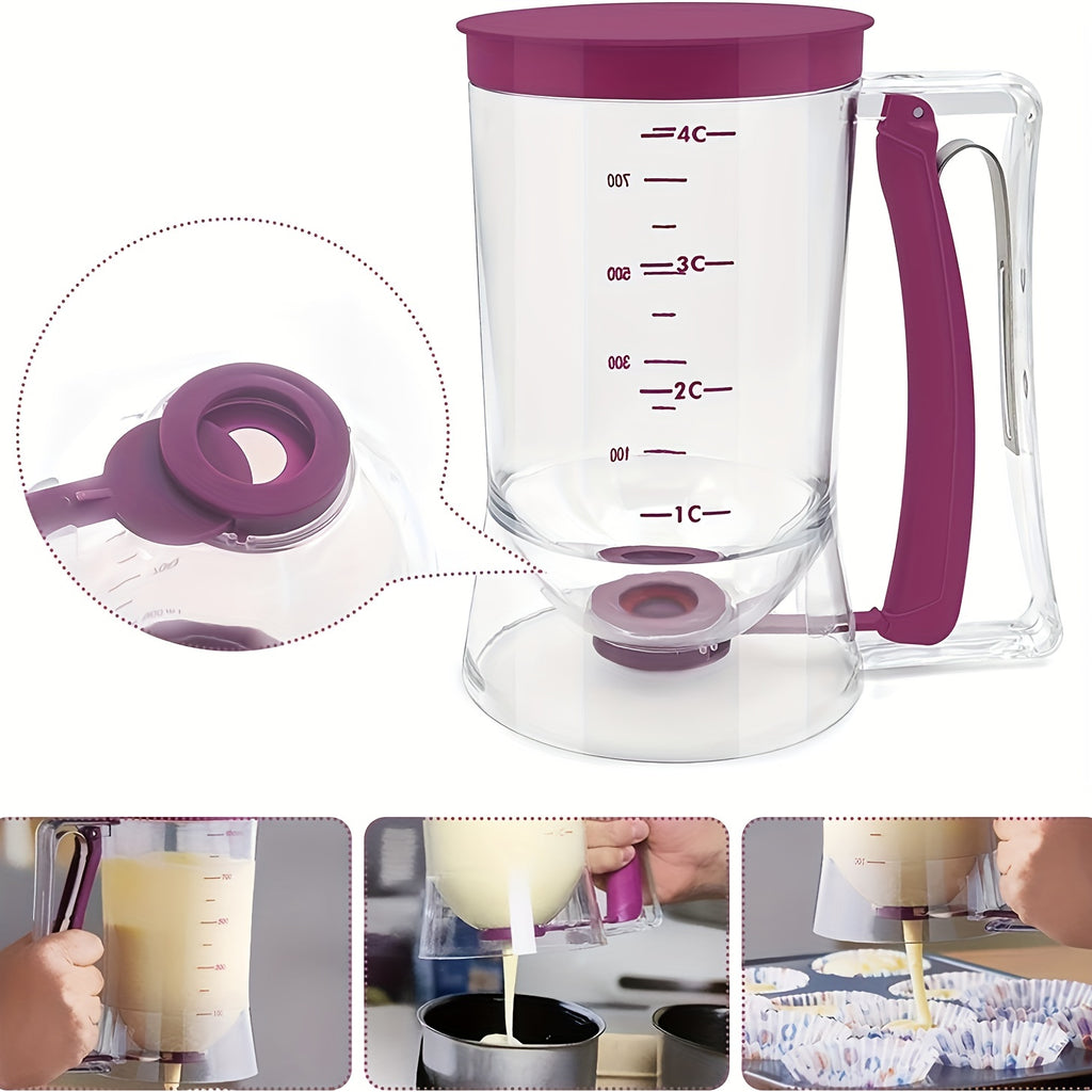 1pc Pancake Cupcake Batter Dispenser, Collapsible Batter Separator Cupcakes Pancakes Cookie Cake Waffles Perfect Baking Tool For Cupcakes, Waffles, Muffin Mix, Or Any Baked Goods