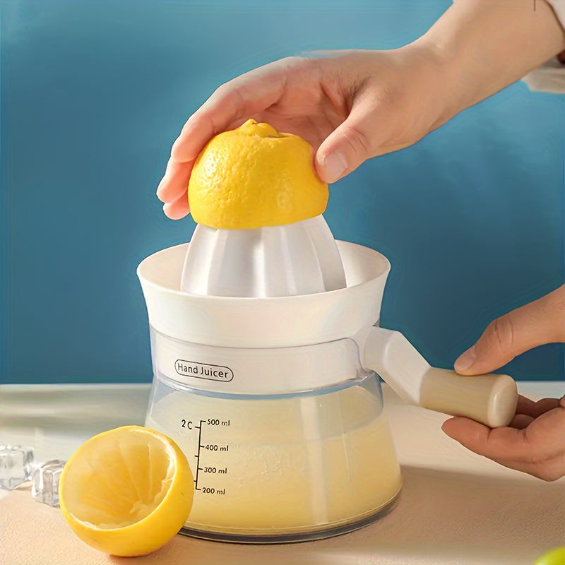 1pc Manual Juicer with Built-in Measuring, Multifunctional Manual Hand Squeezer for Lemons, Limes, Orange, for Home, Office And Camping, Kitchen Gadgets